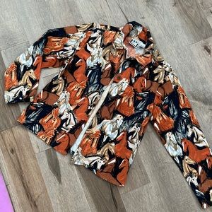 Print horse shacket, size s